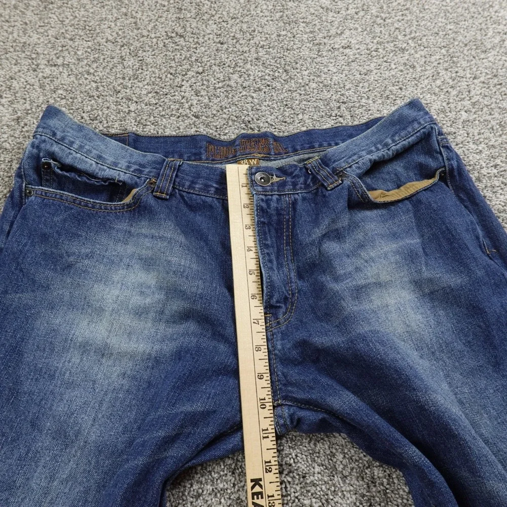 VTG Plugg Jeans Mens 38X34 Dark Blue Denim Wide Leg Slim Straight Grunge Rap Y2K